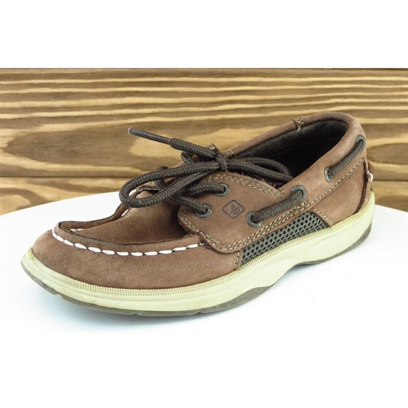 Sperry Top-Sider Toddler Boys 11 Medium Brown Boat Shoe Leather Intrepio‎ - Picture 1 of 8